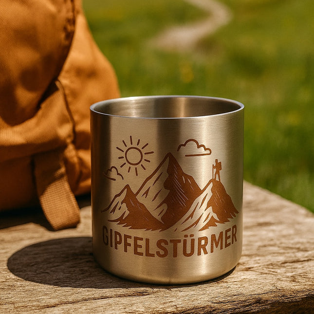 🏔️ Edelstahlbecher „Gipfelstürmer“