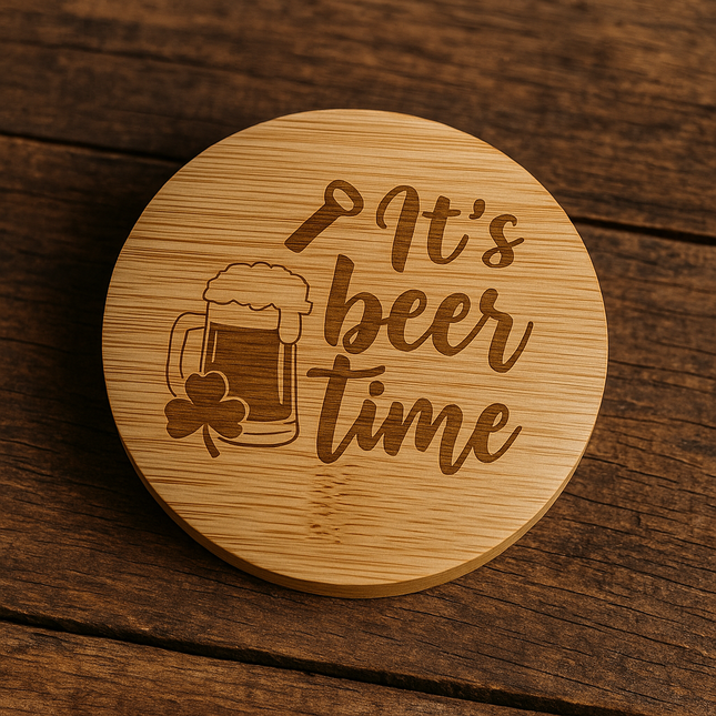 🍺 „It’s Beer Time“ – Magnetischer Bambus-Flaschenöffner